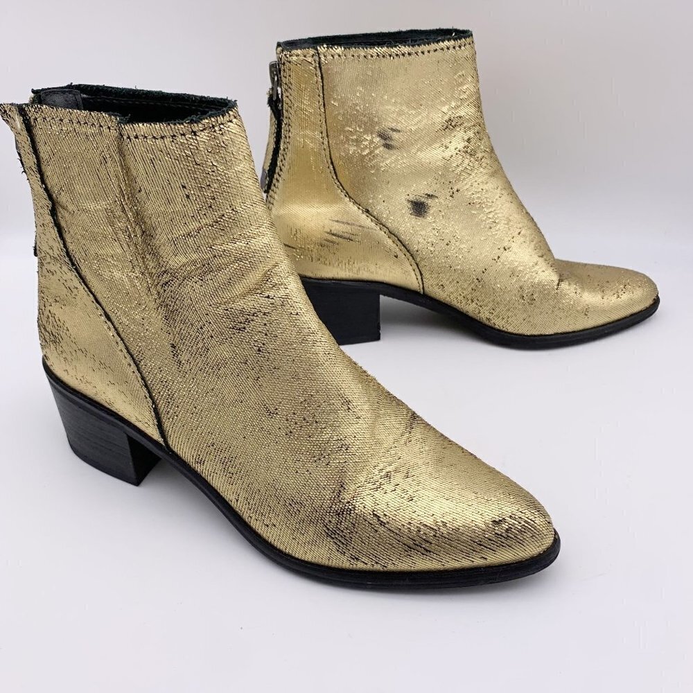 Dolce Vita l Cassius Ankle Booties in Gold Black Women's 6.5